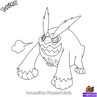 Free printable Darmanitan Standard Mode Coloring Page - Free Printable Pokemon Coloring Sheets coloring page